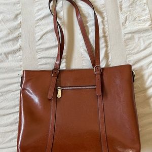 BOSTANTEN Womens Leather Laptop Tote Office Shoulder Handbag